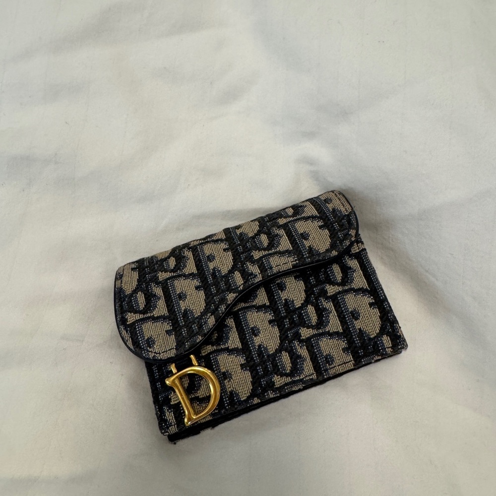 Dior Navy and Beige Monogram Clutch